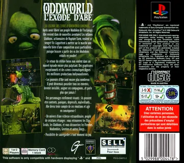 Oddworld - L Exode d Abe (FR) box cover back